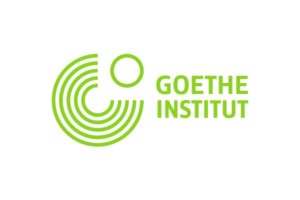 Logo des Goethe Instituts in Grün, bestehend aus kreisförmigen Linien und Text.